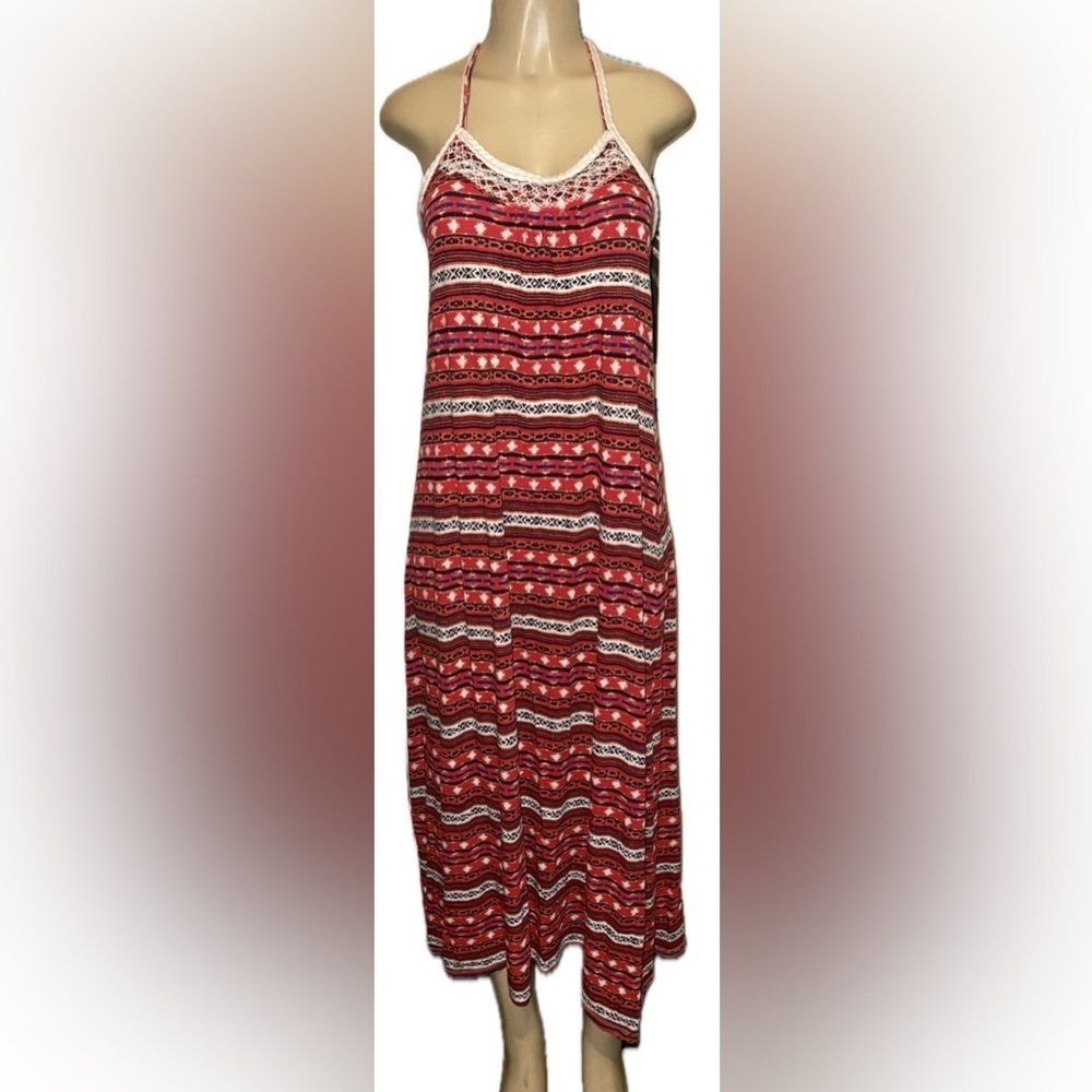 Boho Racerback Midi Dress with Crochet Neckline – Lucky Brand XS